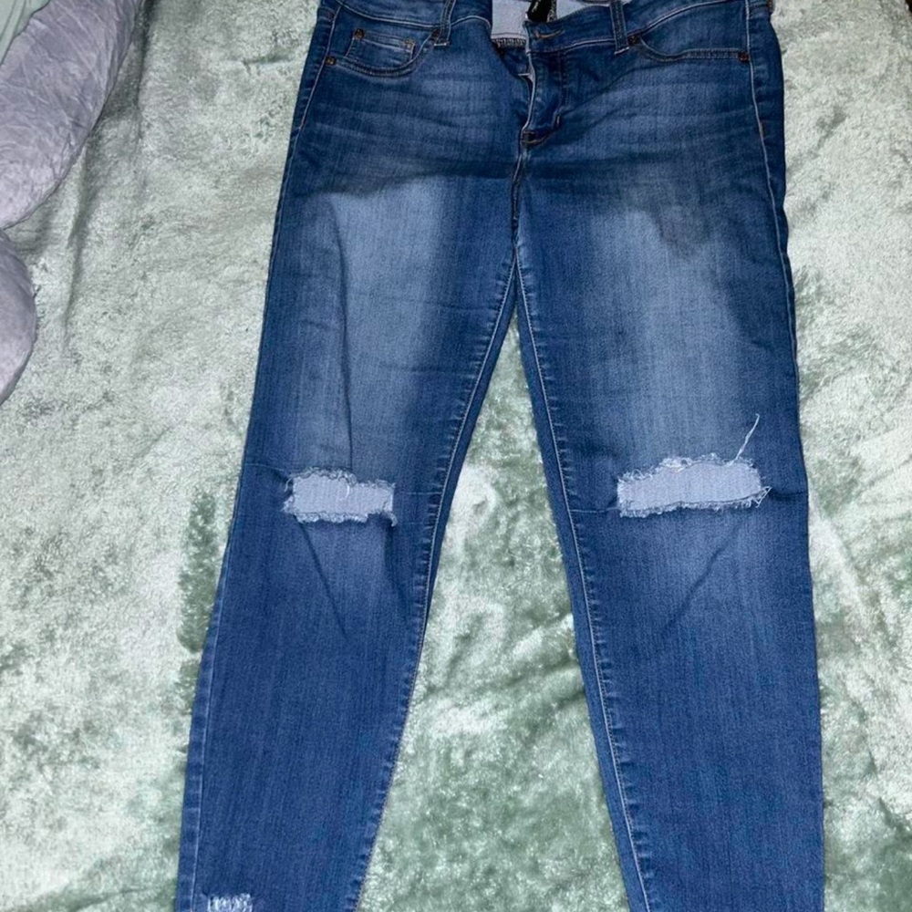 Blue Distressed Women's Jeans